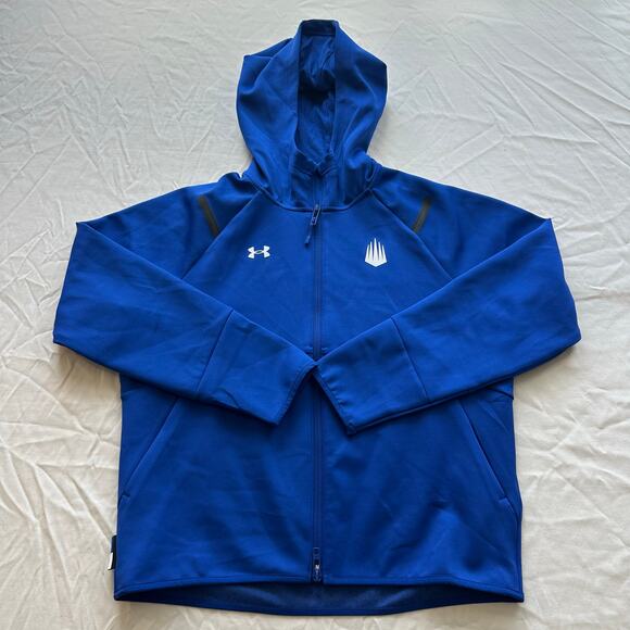 Under Armour Blue IMG Academy Full Zip Up, Hooded, Athletic Jacket- S - Picture 1 of 10